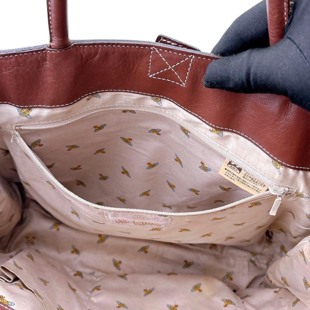 希少ヴィヴィアンウエストウッド/牛革ビジネスバッグ/ハンドバッグ/ワンショルダー