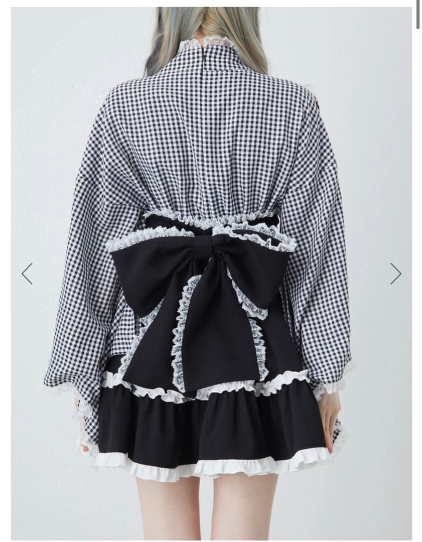 眠*羊様 Ank Rouge ギンガムメイド浴衣ドレス ブラック