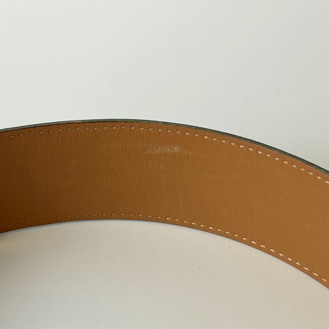HERMES エルメス コリエドシアン メドール ベルト グリーン×ゴールド78