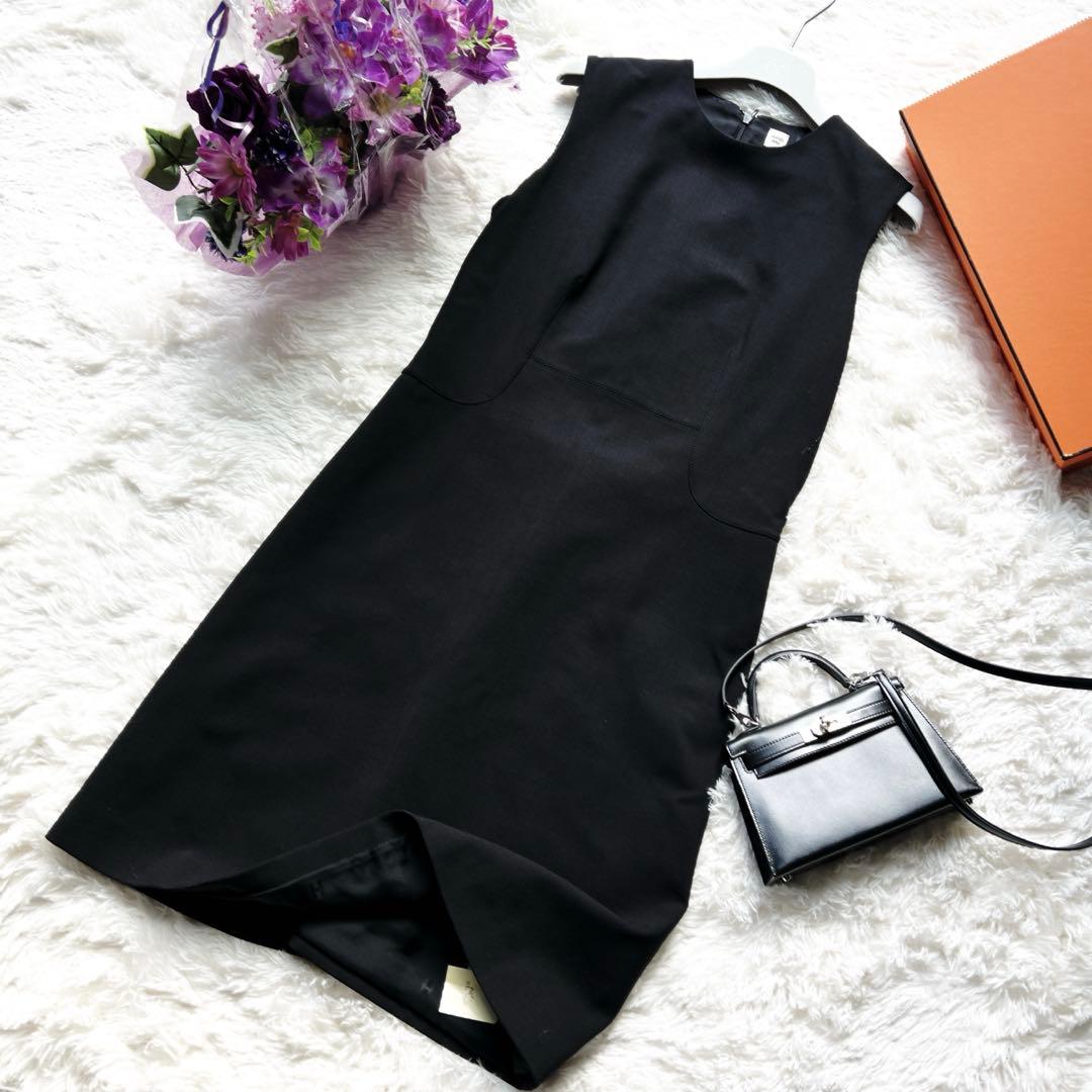 新品　 HERMES エルメス ブラック 刺繍　エレガント　ワンピース