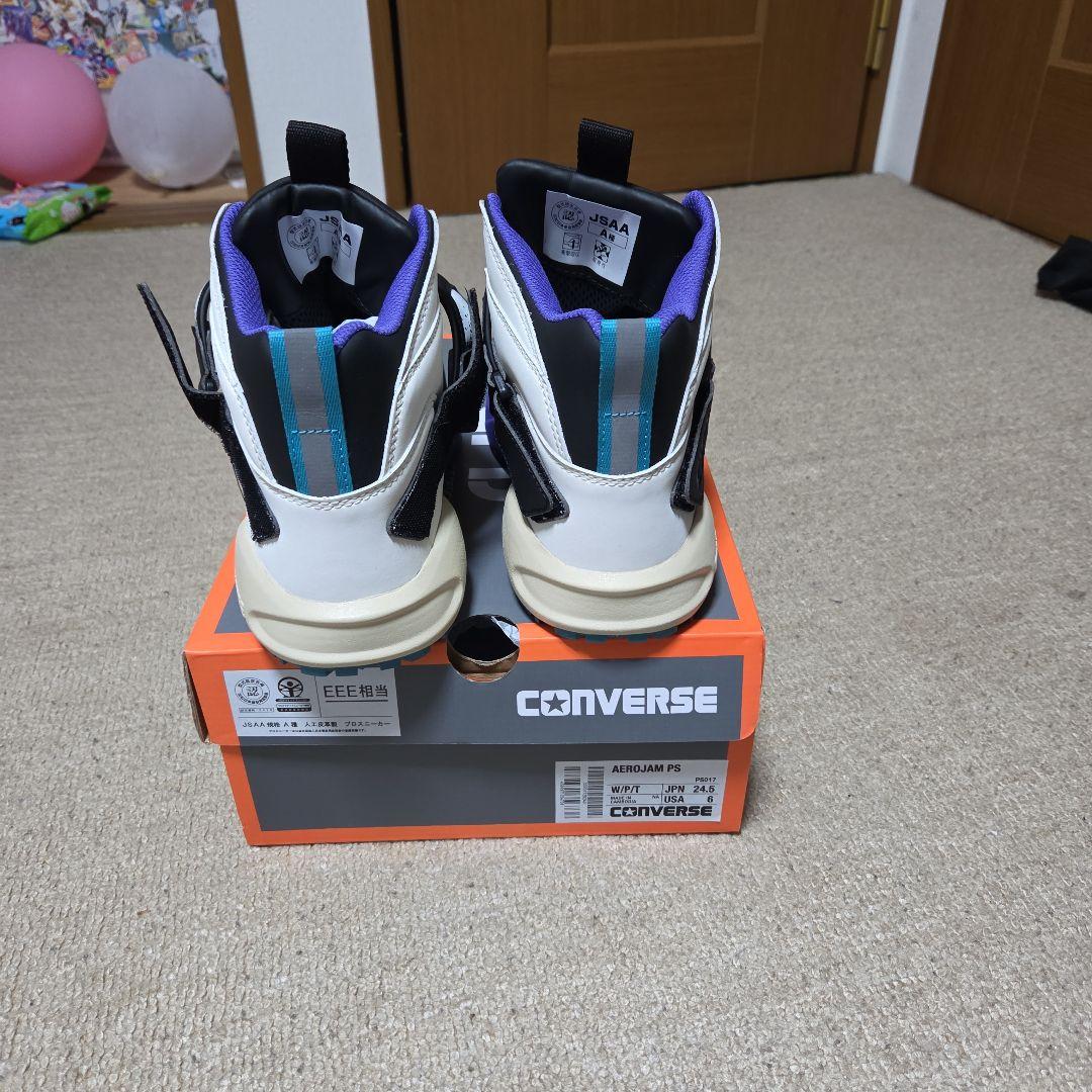 新品未使用品CONVERSE CONS 25cmホワイト/ブラック/パープル