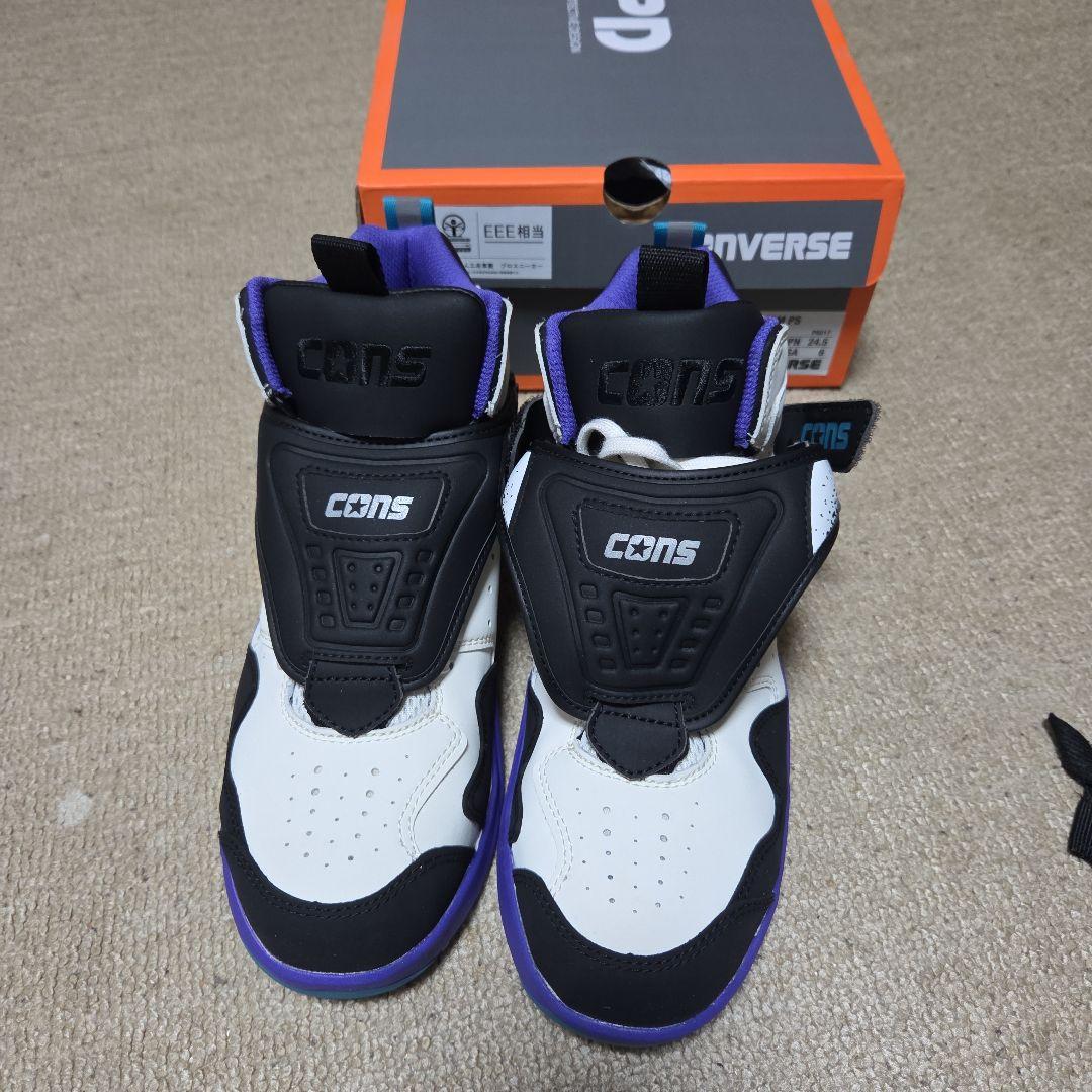 新品未使用品CONVERSE CONS 25cmホワイト/ブラック/パープル