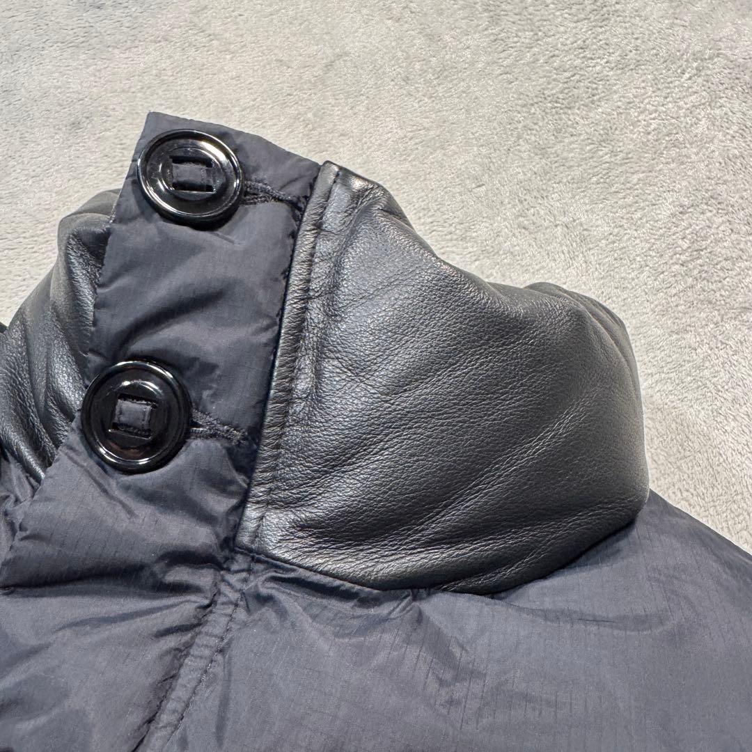 カナダグース　ダウンベスト　レザー　切替　Mサイズ　3424JML 黒