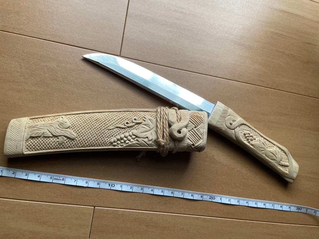 あやか【アイヌ】マキリ　レアな熊の彫刻デザイン入り