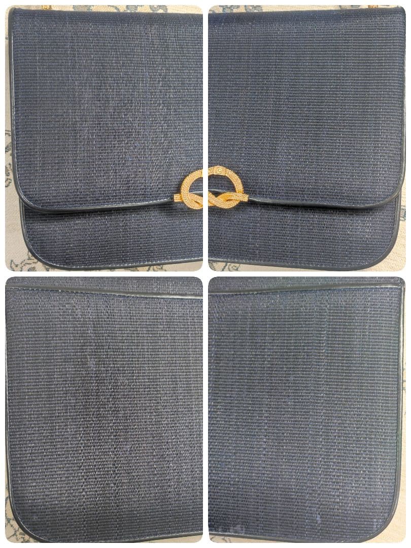 COMTESSE　コンテス　ワンハンドルバッグ　ホースヘアー×レザー　ネイビー