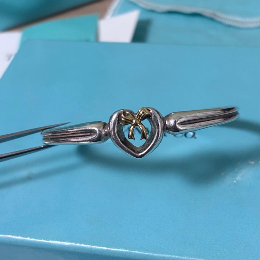 【希少】TIFFANYティファニー バングル ハート リボン