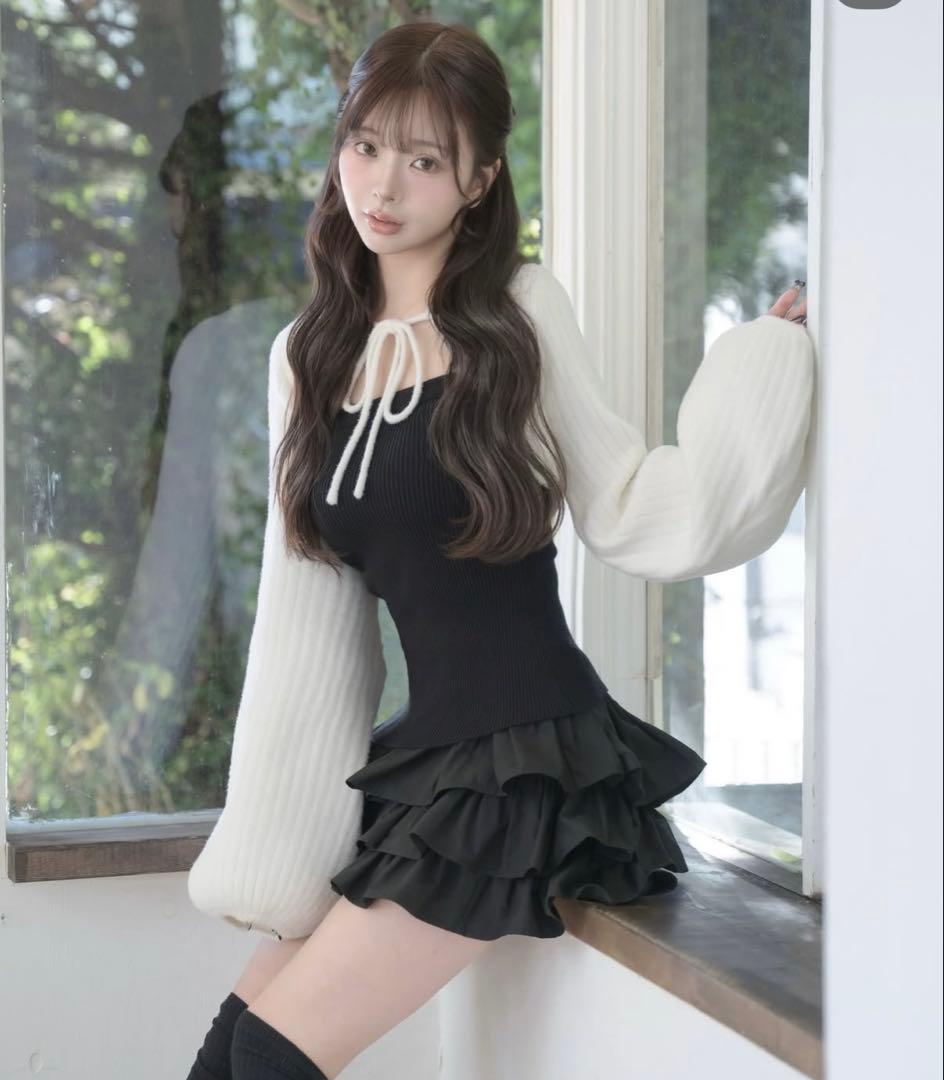 Darich ダーリッチ ティアードフリルミニワンピース BLK FL