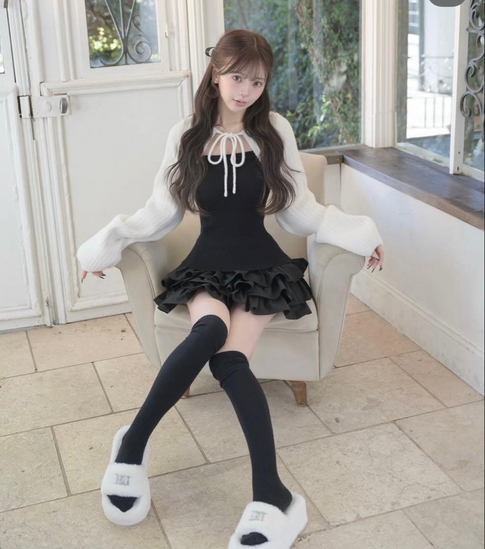 Darich ダーリッチ ティアードフリルミニワンピース BLK FL