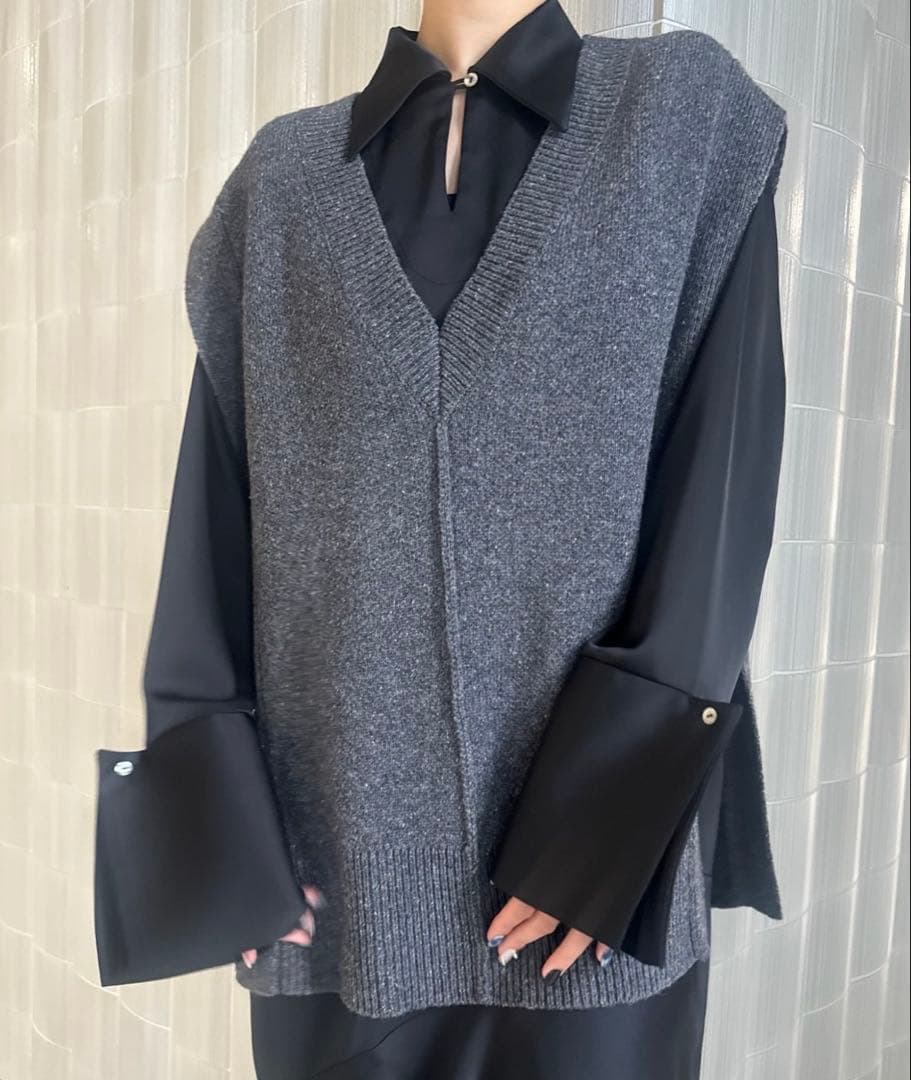 ワンピース KNIT VEST SET SATIN DRESS Ameri