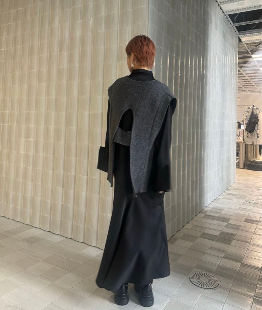 ワンピース KNIT VEST SET SATIN DRESS Ameri