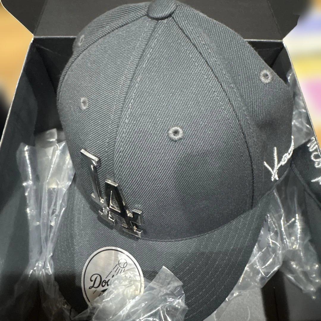 aespaカリナ MLB キャップ 帽子グレー KARINA