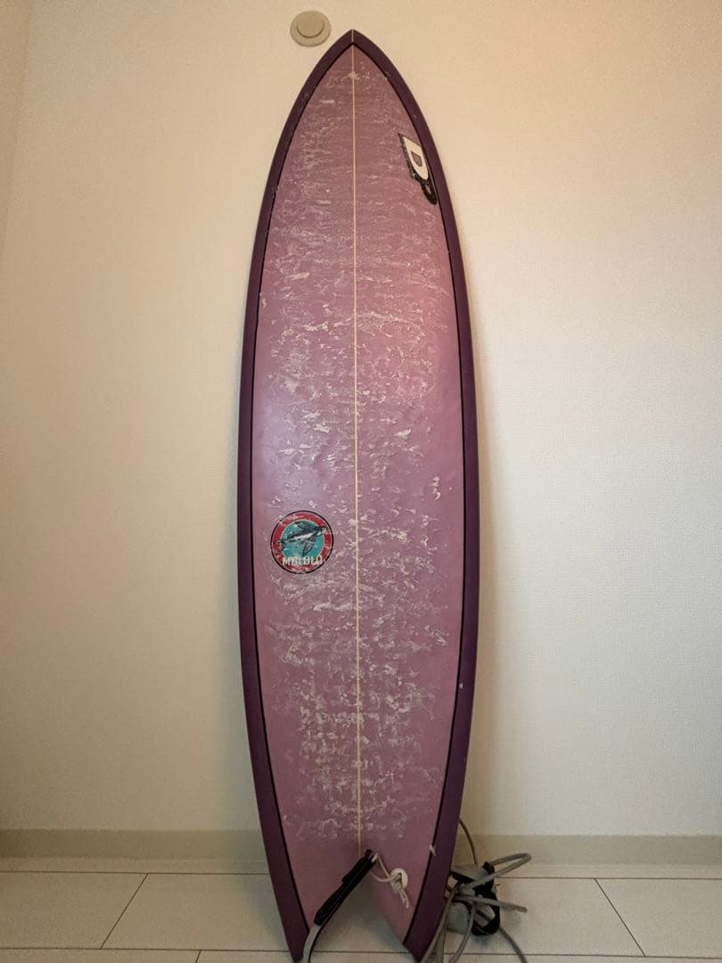 値下げしました！！ デニスパング　6'8 紫色　カバー　リーシュ　フィン付き