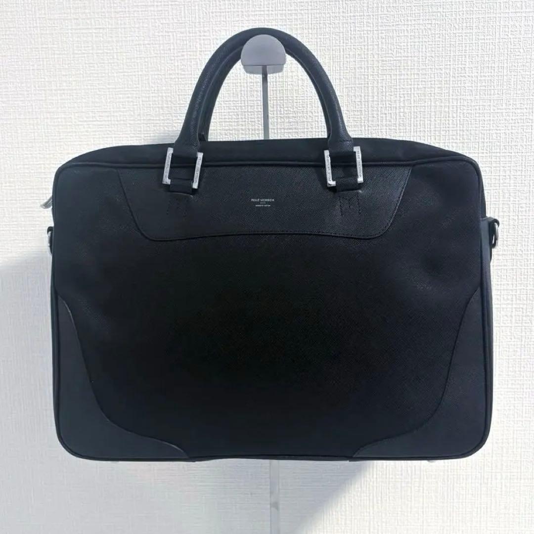 ほぼ未使用　PELLE MORBIDA ブリーフケース　キャタピーノ　ブラック