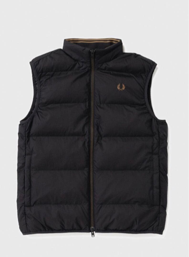 今季新作♪完売品　フレッドペリー ダウンベスト黒×黄 ♪L size