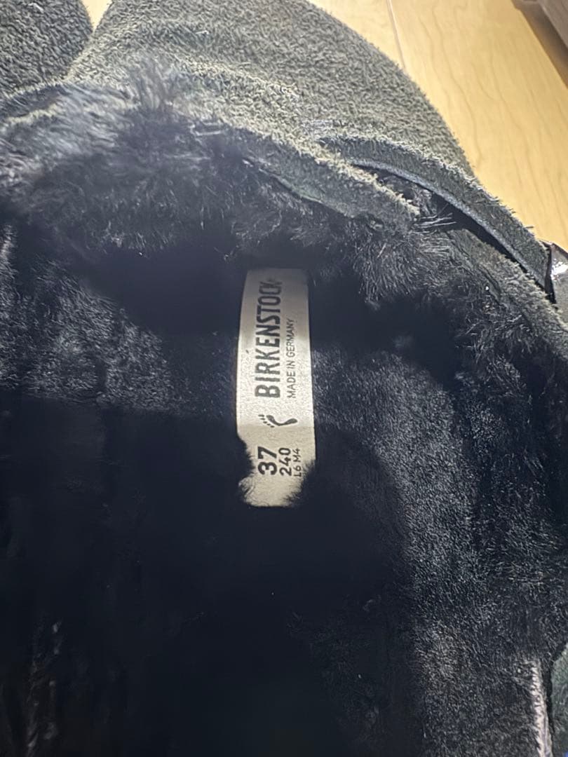 超美品　BIRKENSTOCK ファー付きサボサンダル 37 ブラック