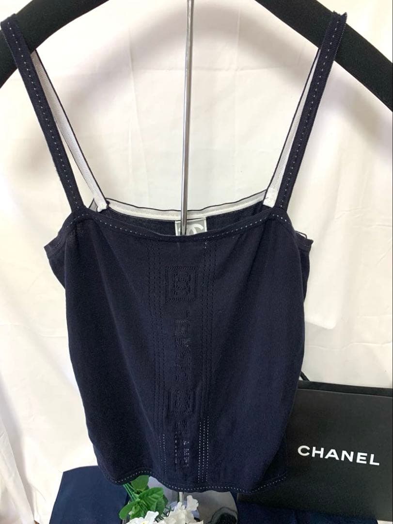 ✨CHANEL キャミソールNavy✨可愛い❣️✨サマー特価✨