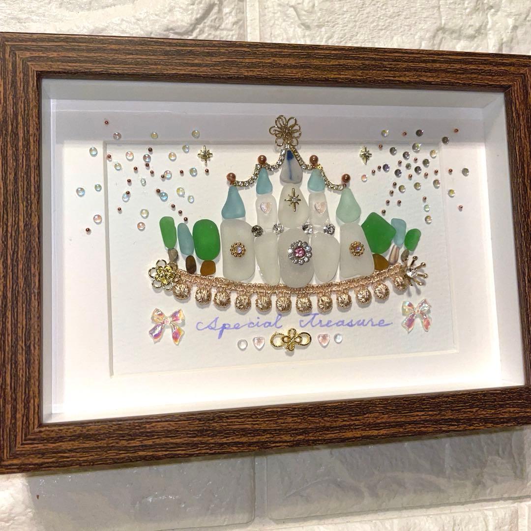 No.185　ぽっぽちゃん様♡専用 4点おまとめ♡お城と花火　シーグラスアート