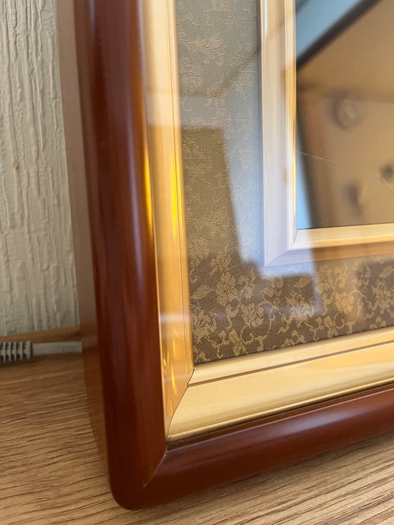 【中古品】★叙勲額　日本製 天然木/茶どんす