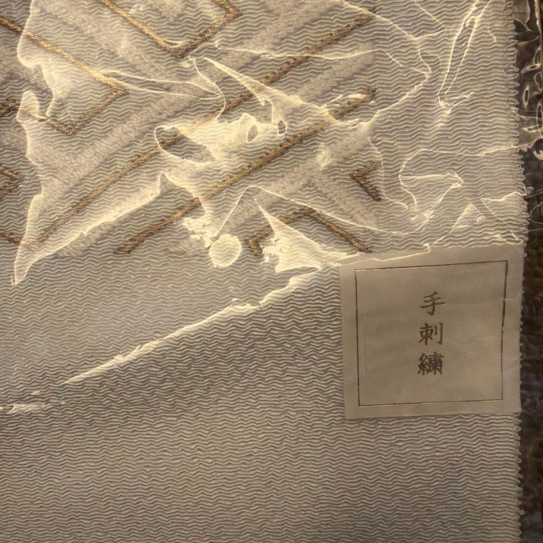 手刺繍 半襟 100% 絹　約25cm x 100cm