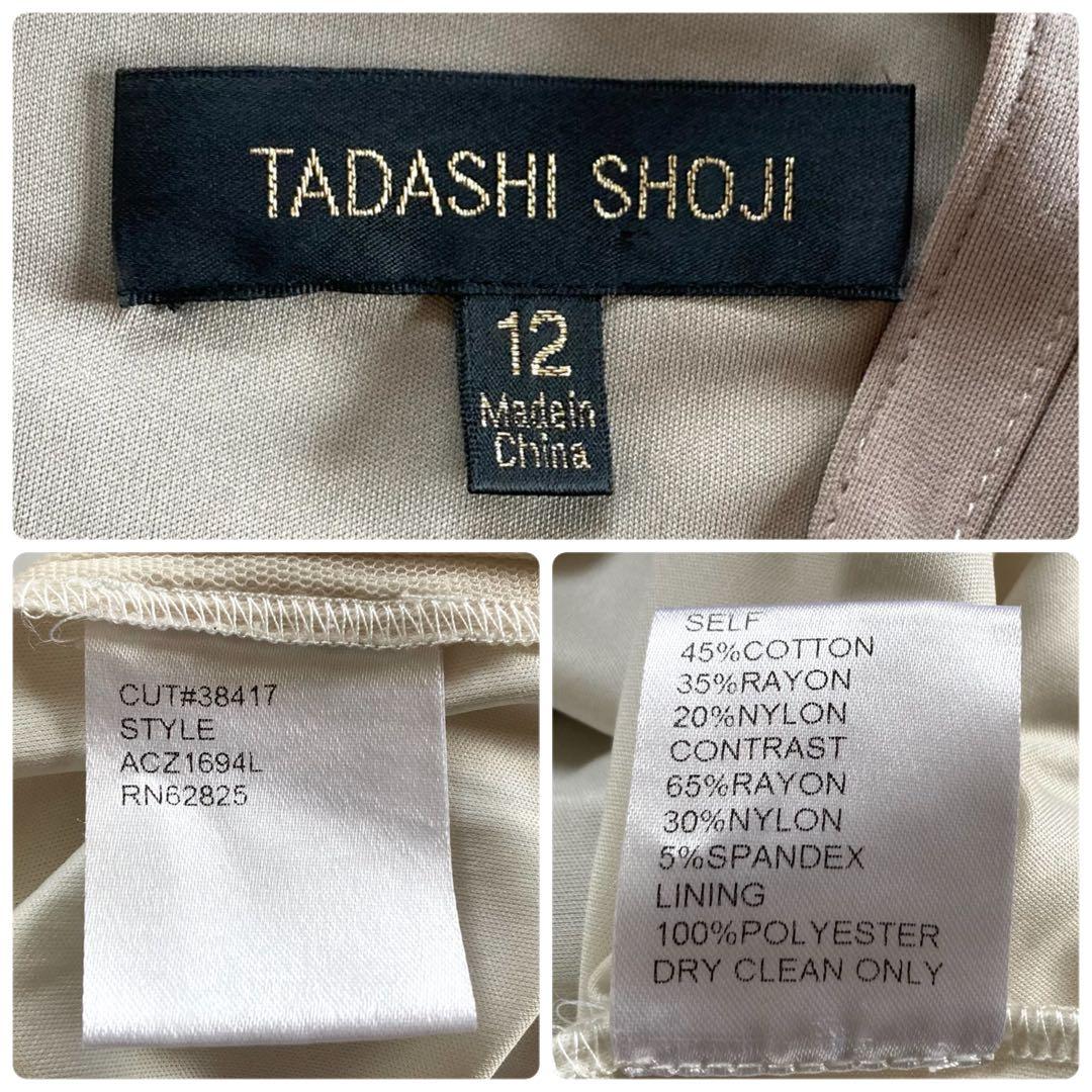 【美品 大きいサイズ12】タダシショージ 総レース ピンタック ロングドレス