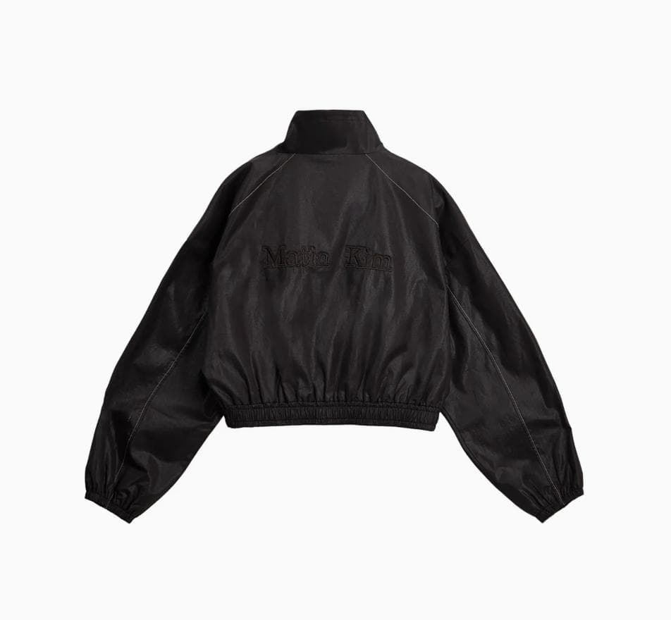 Matin Kim マーティンキム ダークブラウン ジャケット 短丈 韓国　ロゴ