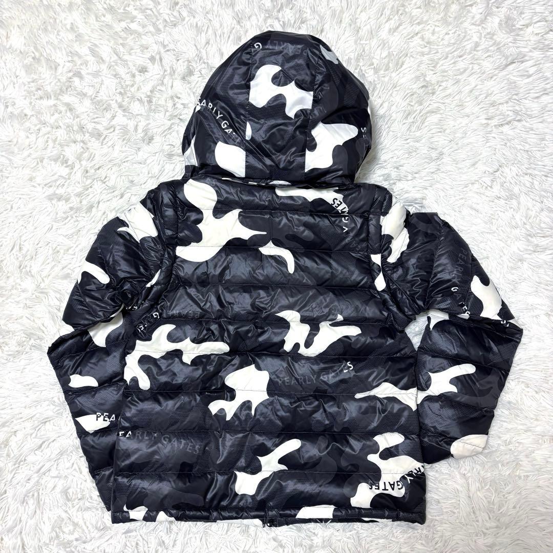 新作 パーリーゲイツ ダウン 迷彩 フード カモ ゴルフウェア ジップ