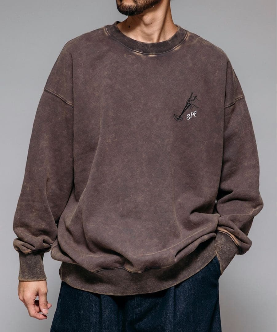 SPE 紫金飯店 FREAK'S 蓄光バックプリント クルーネックスウェット