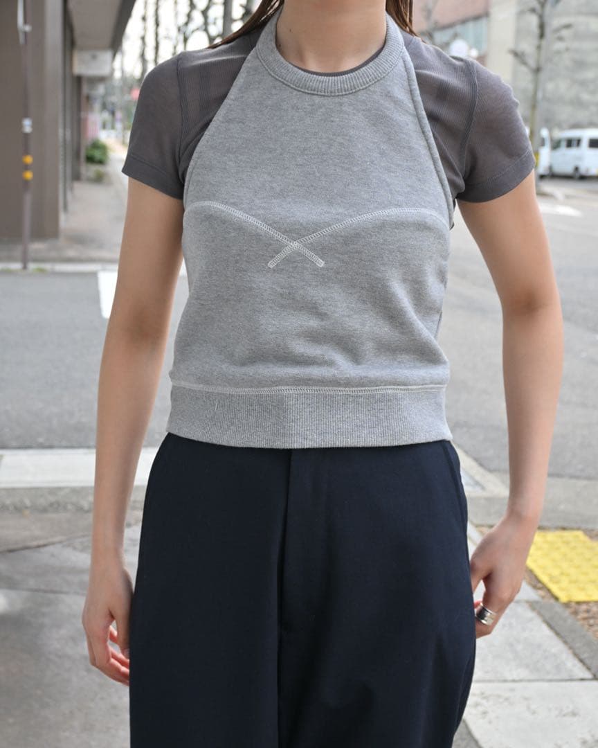 JUN MIKAMI スウェット ホルターネック グレー