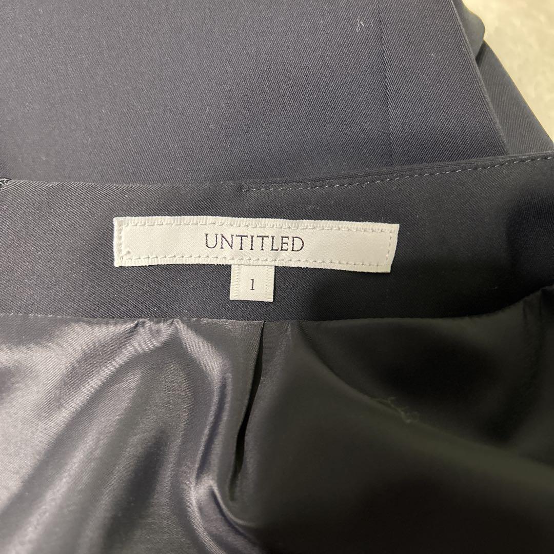 ✨美品✨UNTITLED スカートスーツ ノーカラー ネイビー 1サイズ 洗える