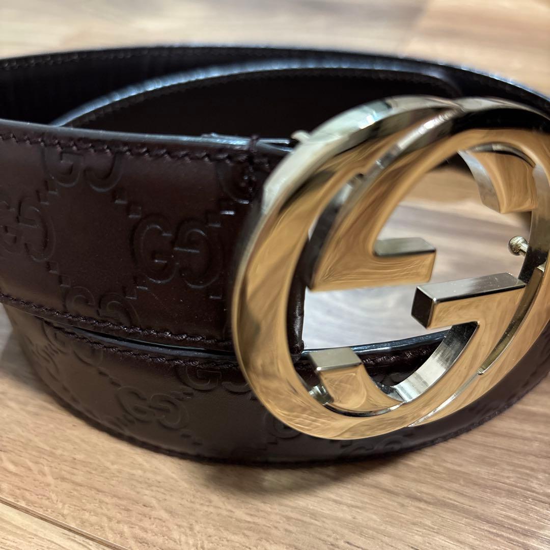 【週末限定値下げ】GUCCI ブラウンレザー GGロゴベルト