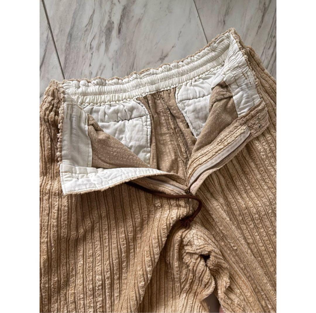 \"極太畝\" 00s ベージュ コーデュロイ 極太 バギー コーズ ワイドパンツ