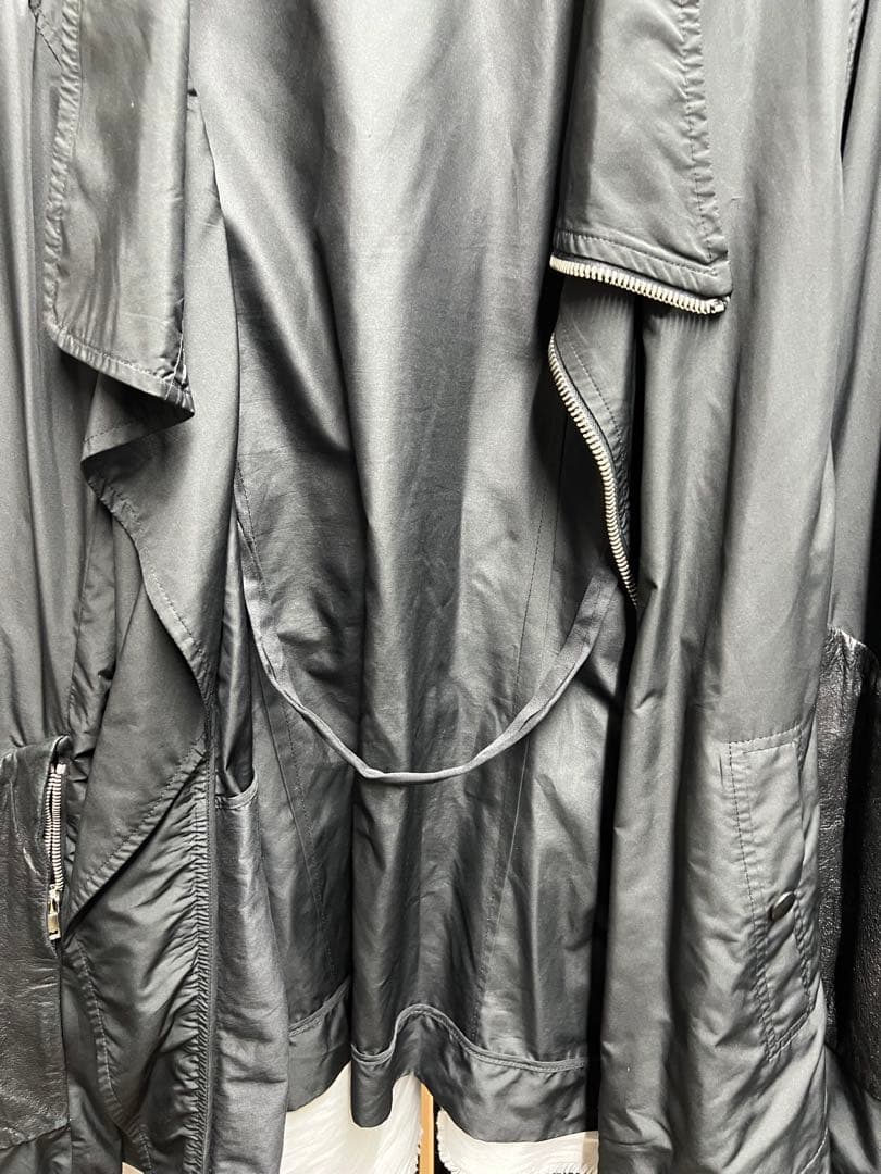 rick owens袖レザー切替ライダース
