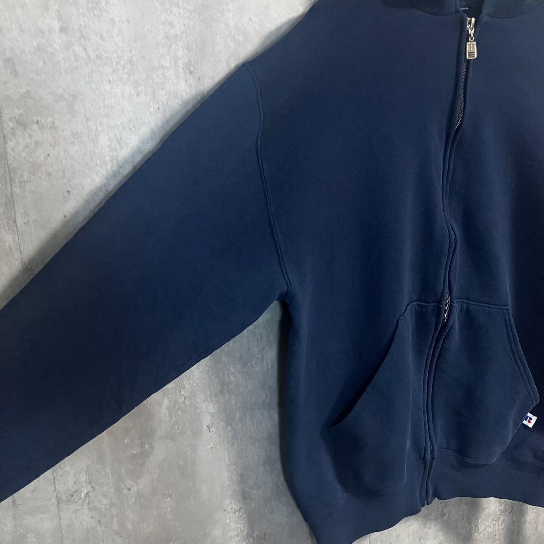 ラッセルアスレチック90sUSA製フルジップパーカーM相当ブランク無地ソリッド