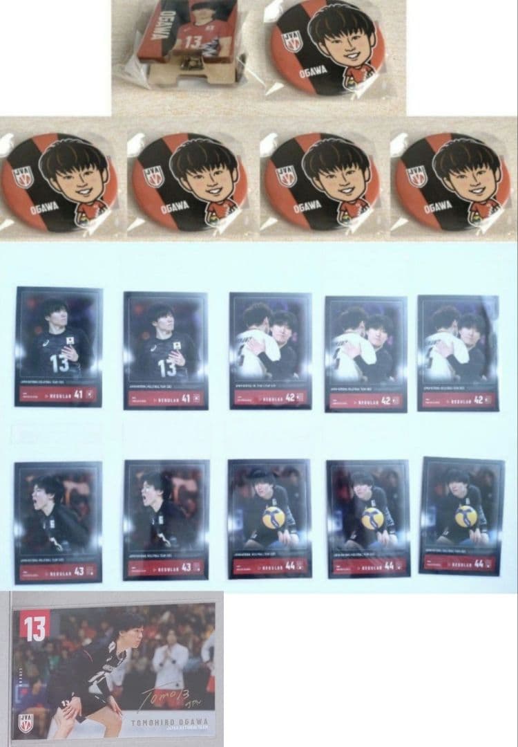 男子バレー　小川智大　モバガチャ　缶バッジ　メモスタンド　トレカ　ポスカ　セット