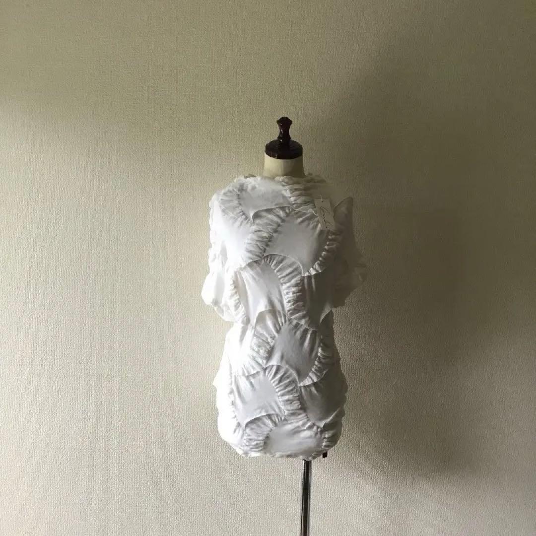 【ie】センソユニコ ホワイト 皺加工 半袖Tシャツ