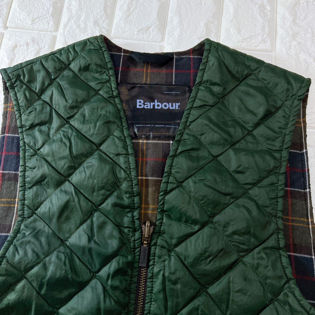 ヴィンテージ Barbour キルティングベストSize38 濃いグリーン
