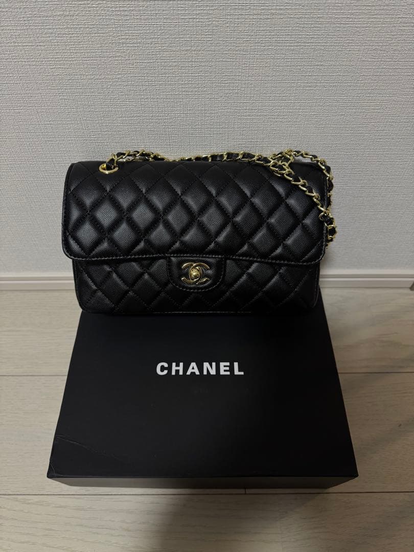 CHANEL ノベルティ　マトラッセ風ハンドバッグ　キャビアスキン