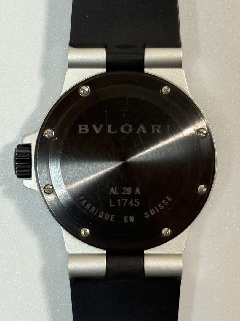 【美品】ブルガリ アルミニウムAL29A アルミラバー レディース腕時計