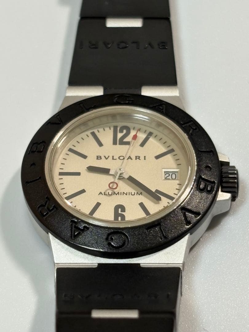【美品】ブルガリ アルミニウムAL29A アルミラバー レディース腕時計