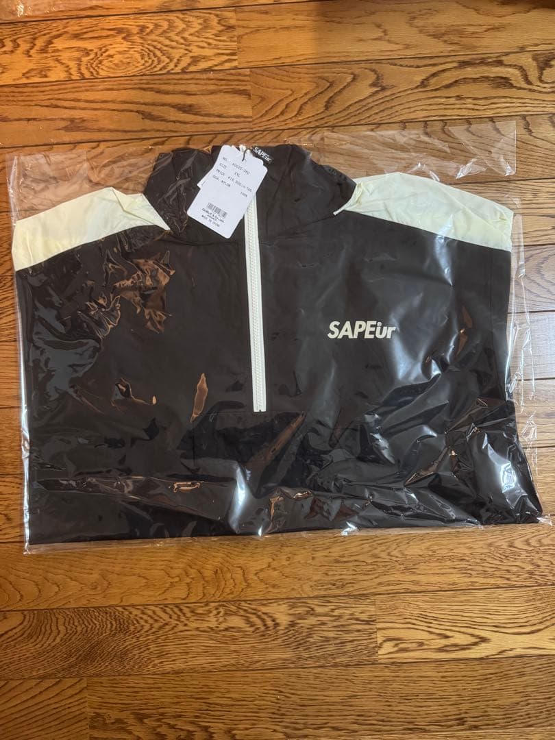 SAPEur ナイロンジャケット ハーフジップ　ブラック