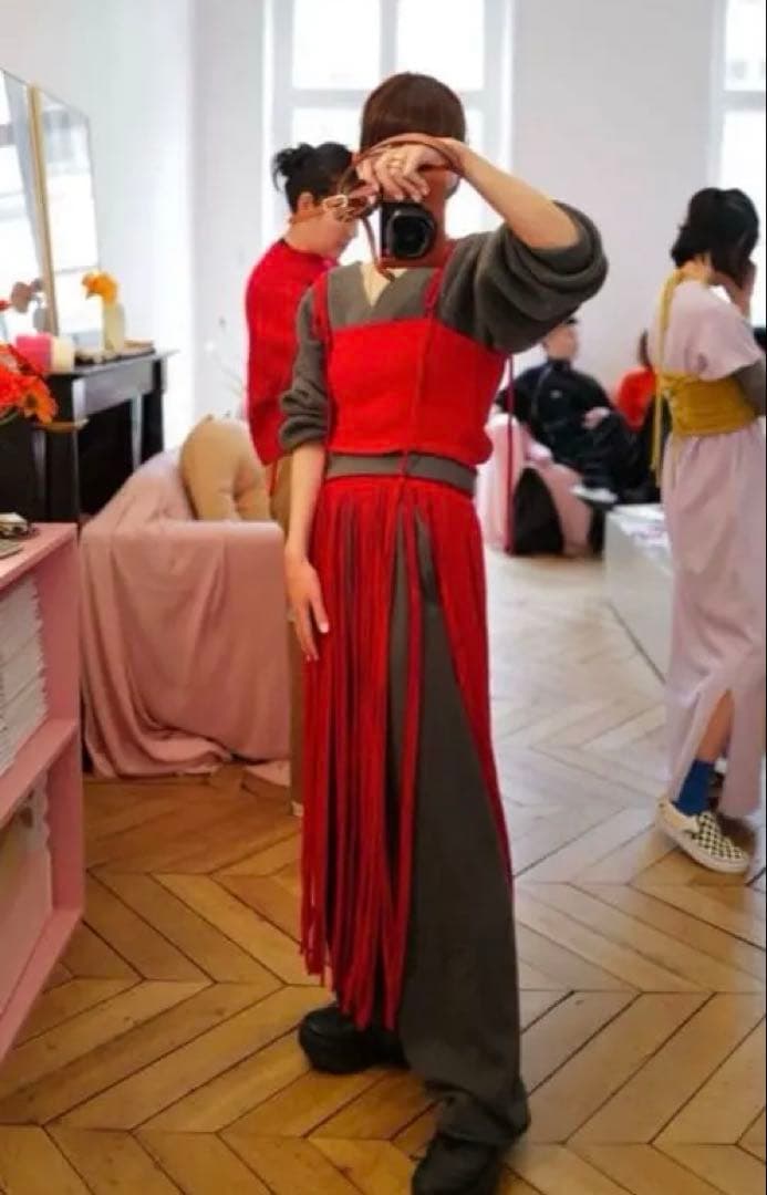 エクストリームカシミア extreme cashmere キャミソール 赤