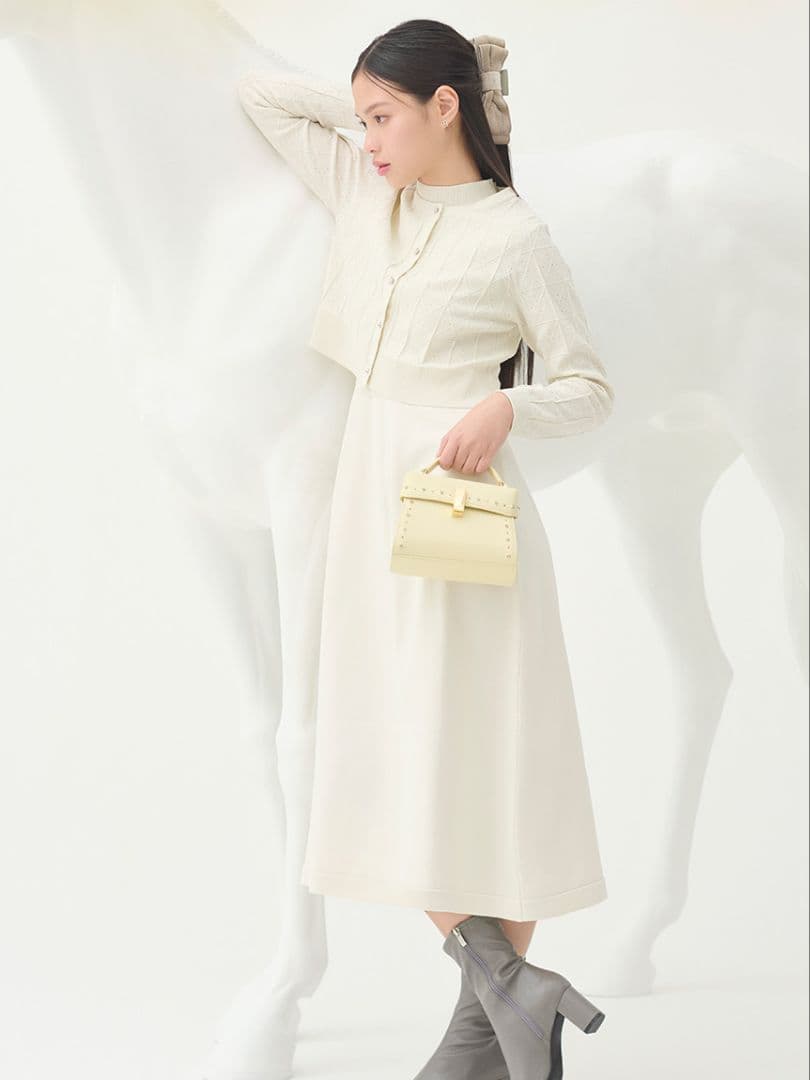 CELFORD（セルフォード）プレートパターンニットセットアップアイボリー38