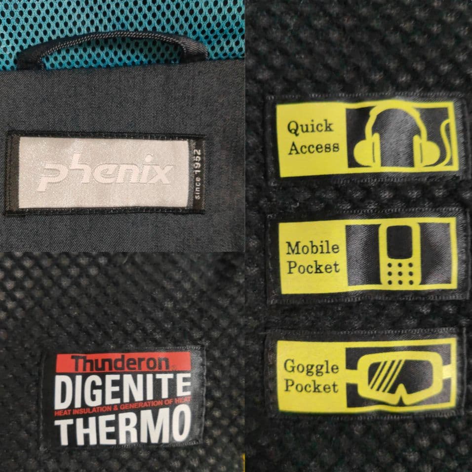 フェニックス 防水透湿スキーウェア 中綿防寒 ジャケット メンズM インディゴ