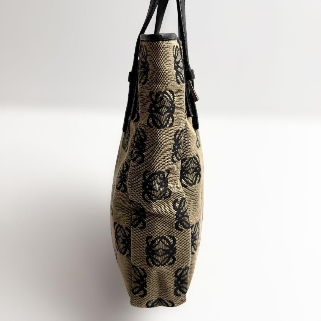 ロエベ 2387 リピート　アナグラム　ミニ　ハンドバッグ　レザー　キャンバス