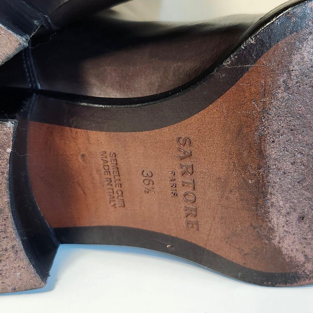 美品 サルトル シングルバックベルト ジョッキーブーツ 36.5 GRIGIO