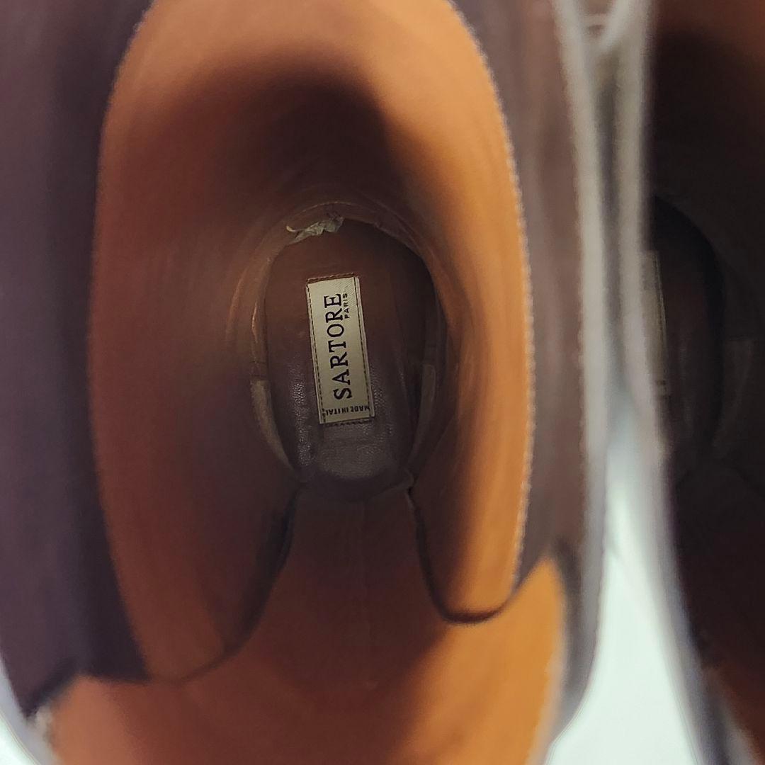 美品 サルトル シングルバックベルト ジョッキーブーツ 36.5 GRIGIO