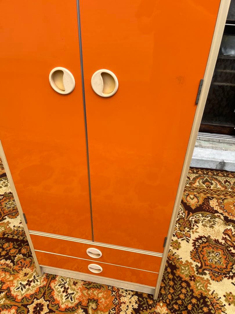 オレンジ クローゼット 昭和レトロ レトロポップ インテリア 当時物 収納