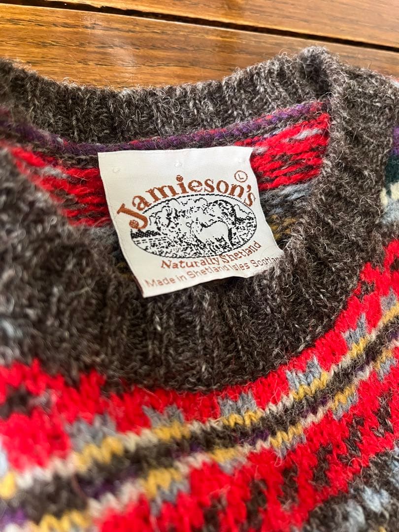 極美品 ジャミーソンズ フェアアイル ウール ニット L JAMIESONS