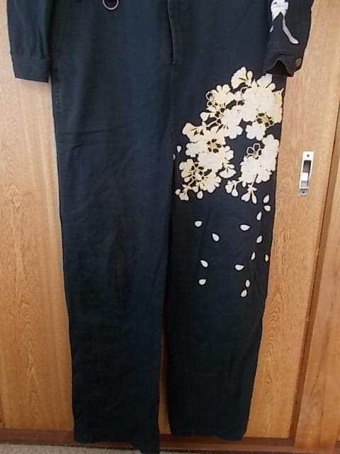 不倶戴天 ツナギ L 黒 特攻服 和柄 刺繍 般若 ジャンプスーツ