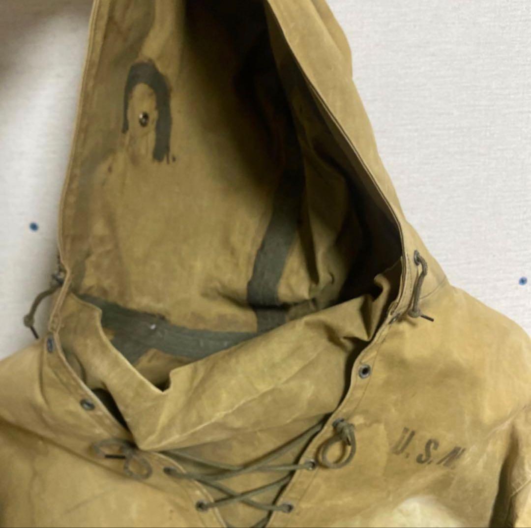 40s 50s 米軍　実物　USN N−2デッキ　レインパーカー
